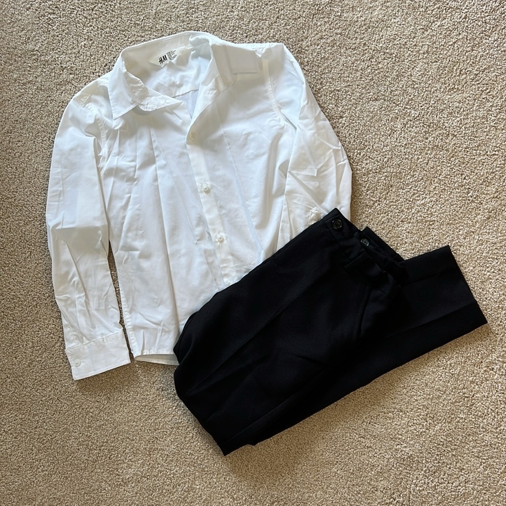 White Button Up and Black Dress Pants